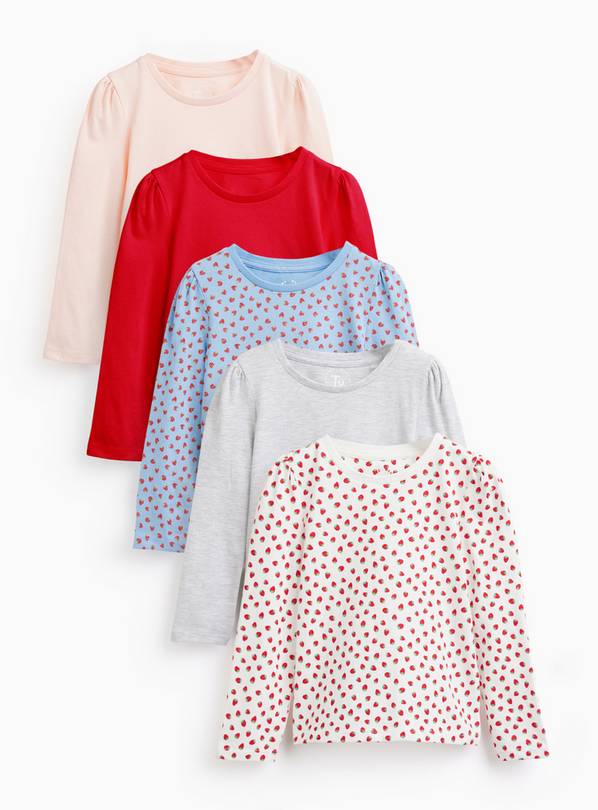 Assorted Glossy Pop Long Sleeve Tops 5 Pack 3-4 years