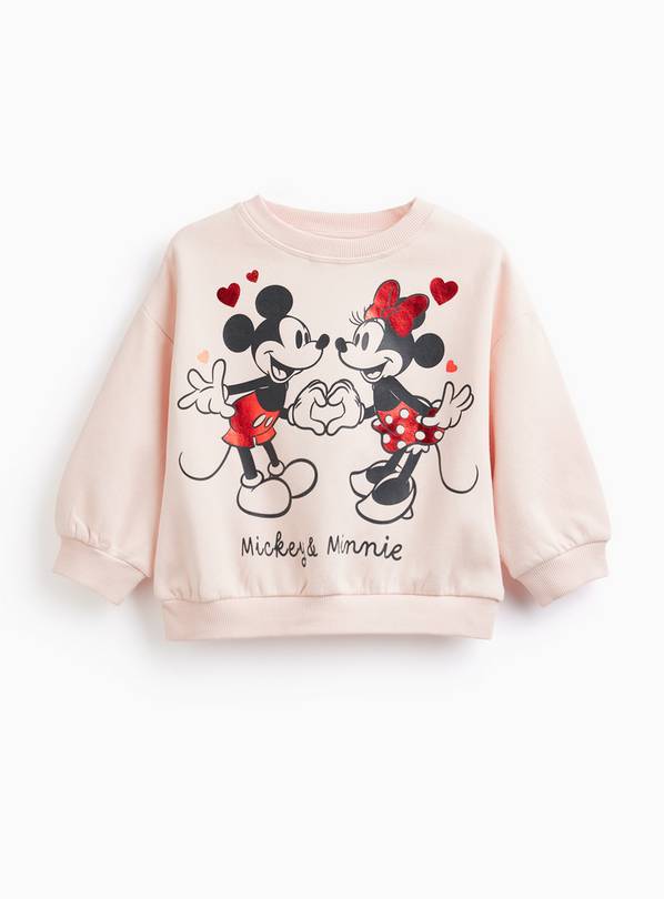 Valentine's Day Pink Mickey Mouse Heart Print Sweatshirt 5-6 years