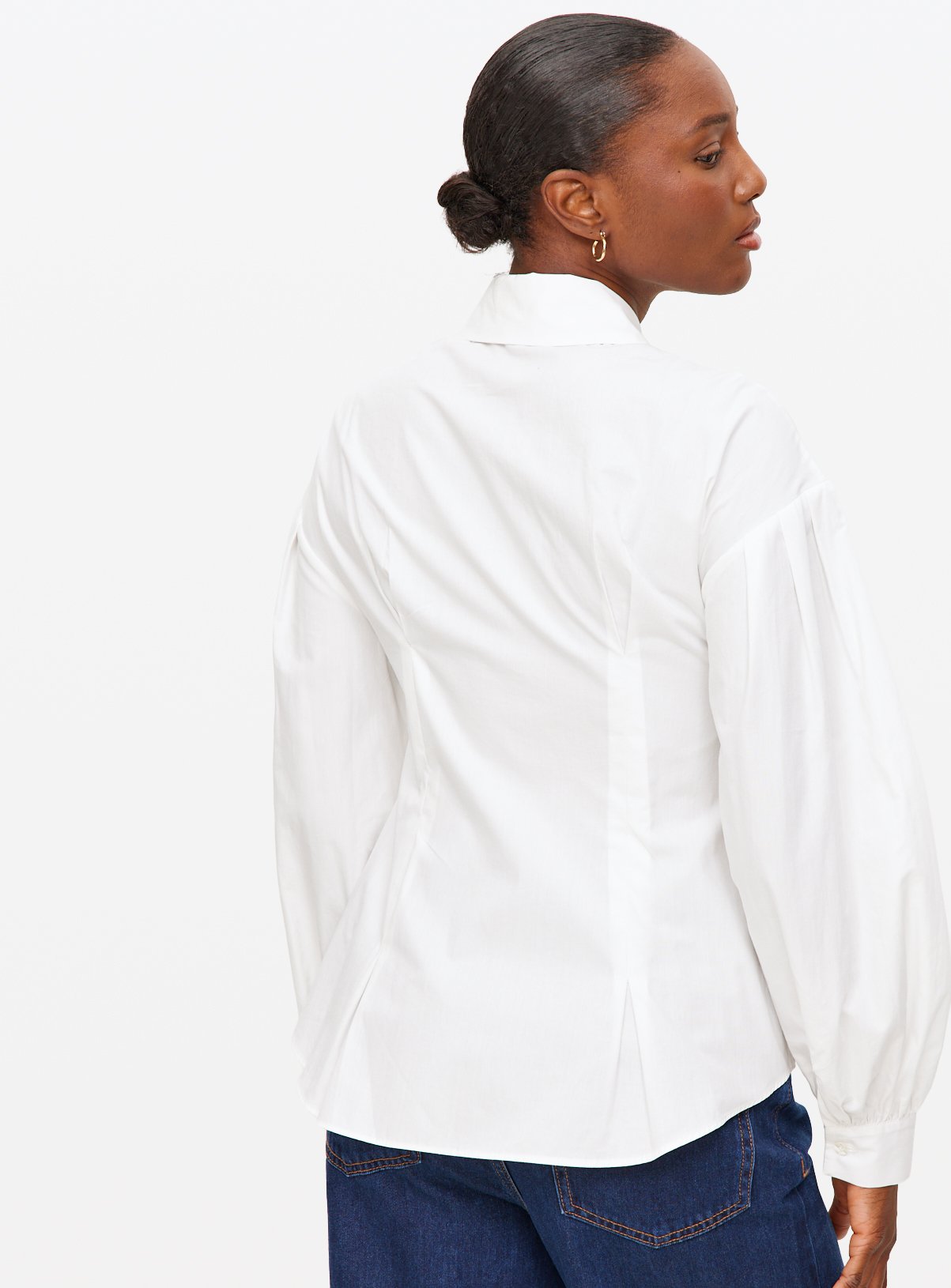 White Cinched Waist Detail Shirt 14 - Image 4 thumbnail
