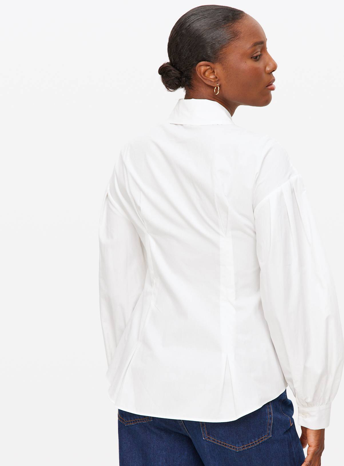 White Cinched Waist Detail Shirt 14 - Image 4