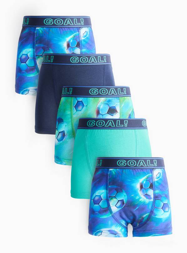 Football Printed Trunks 5 Pack 5-6 years
