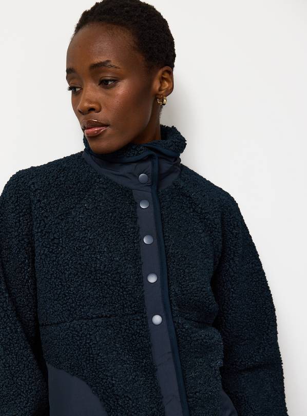 The Navy Sporty Borg Fleece Jacket XL