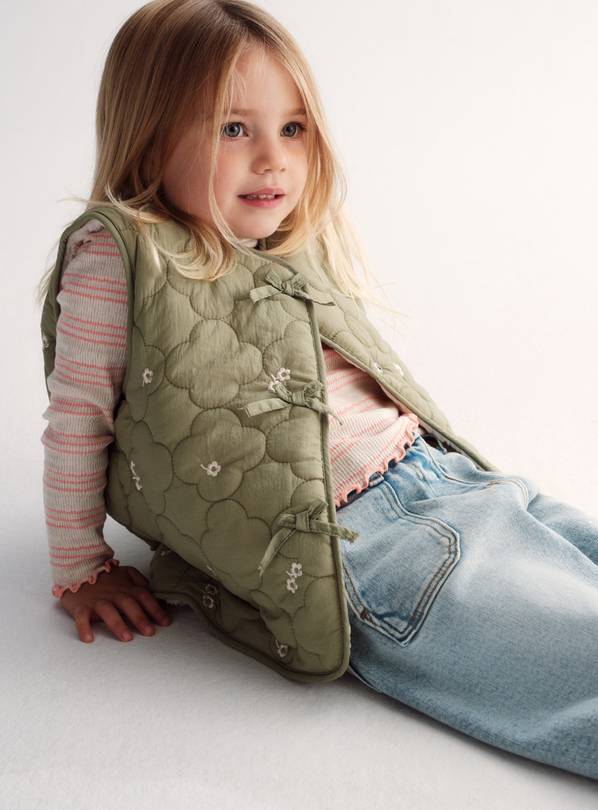 The Floral Reversible Quilted Gilet 4-5 years