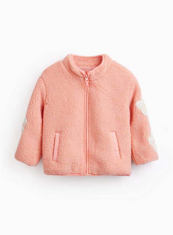 Coral Borg Fleece Jacket 3-4 years