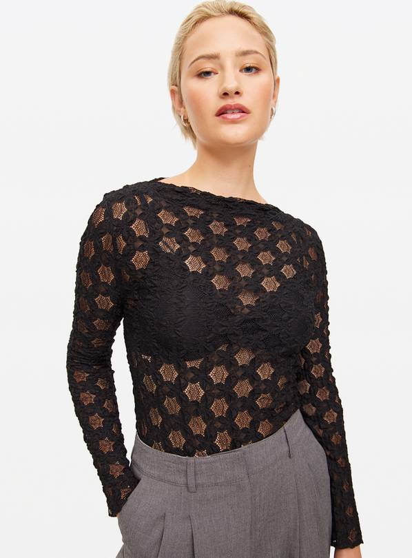 Black Lace Long Sleeve Top 22