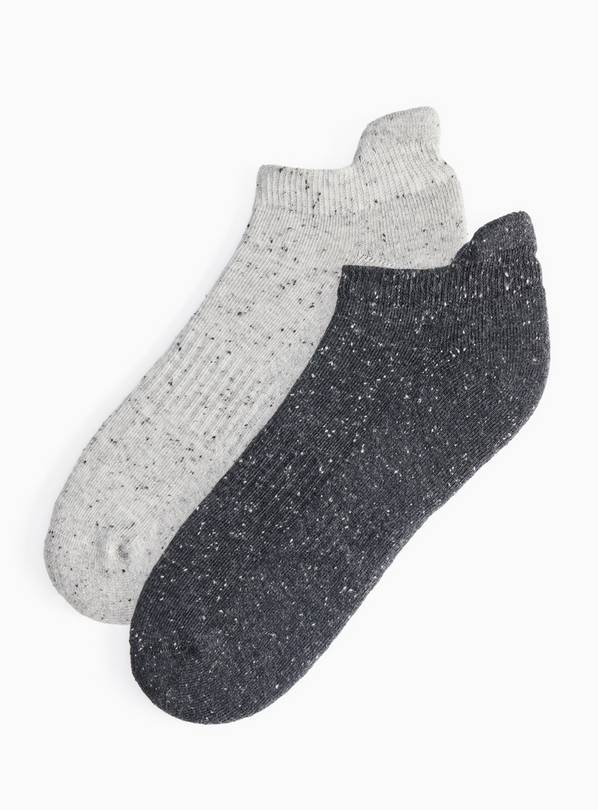 Grey Nep Trainer Socks 4 Pack 4-8