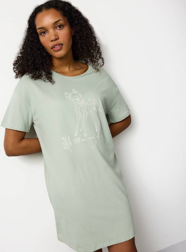 Green Bambi Print Oversized Sleep Tee L