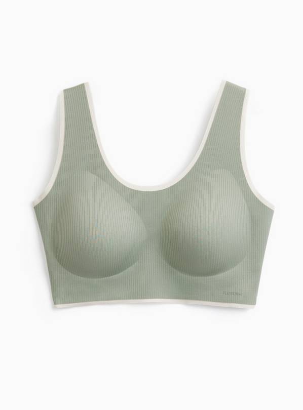 Flexform™ Green Ribbed Crop Top M