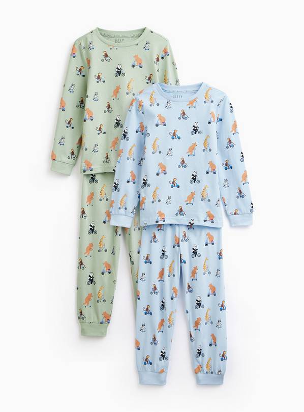 Animal Bike Print Pyjama Set 2 Pack 2-3 years