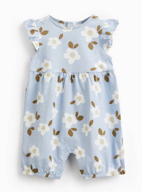 Blue Floral Romper  9-12 months