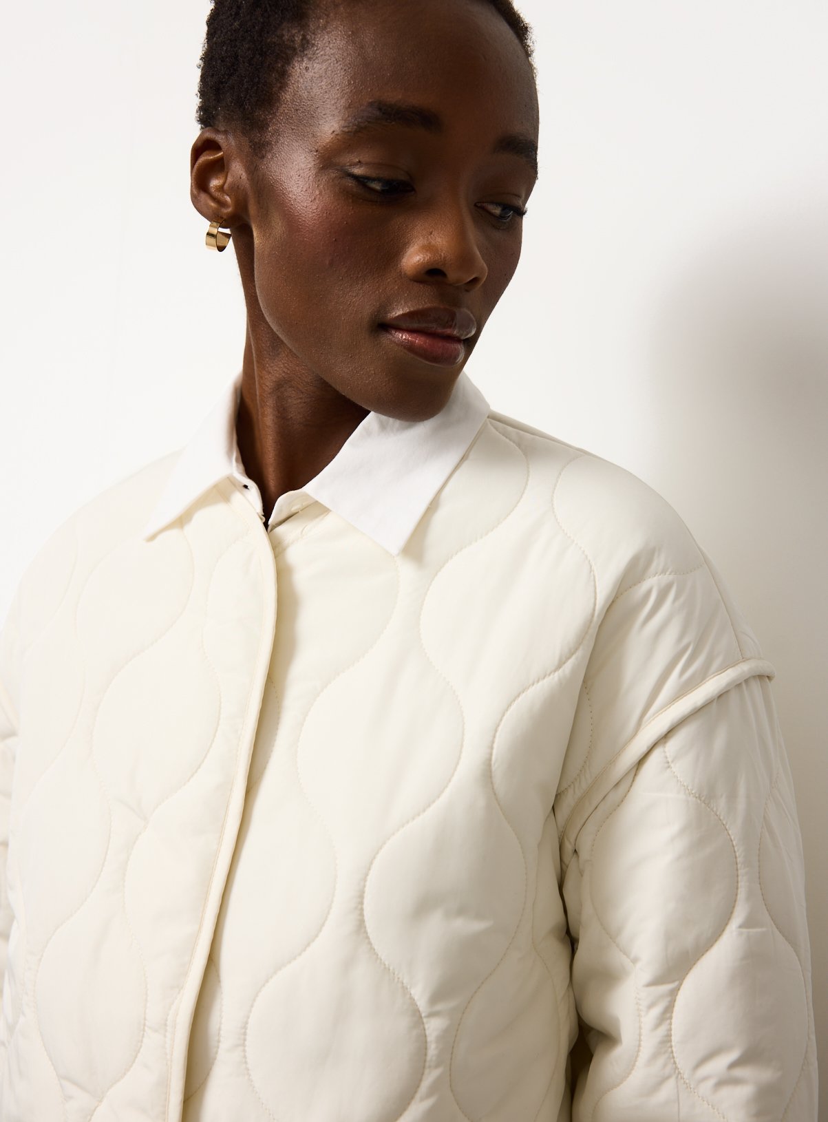The Cream Quilted Liner Jacket M - Image 3 thumbnail