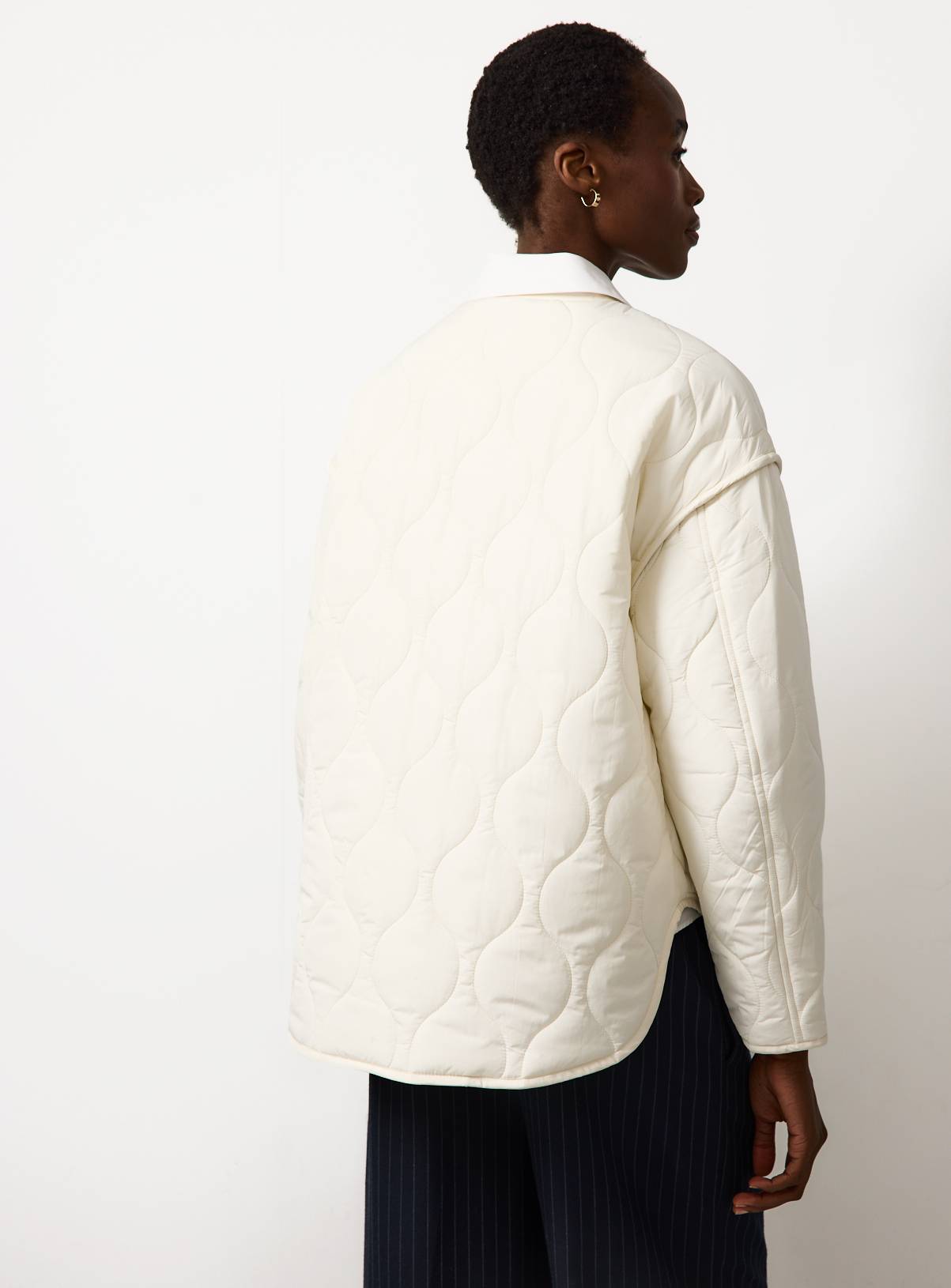 The Cream Quilted Liner Jacket M - Image 4