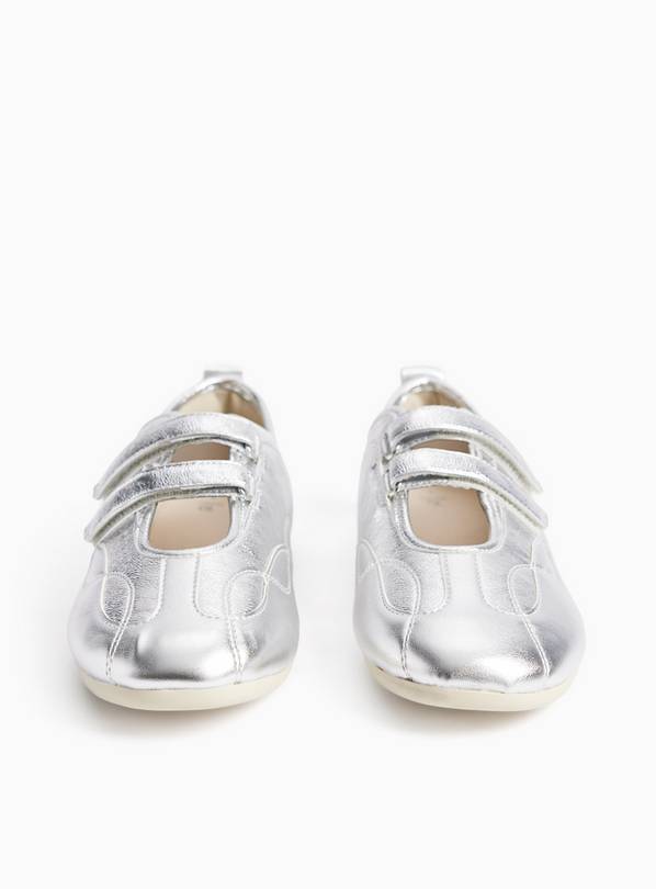 Silver Metallic Low Profile Trainers 7