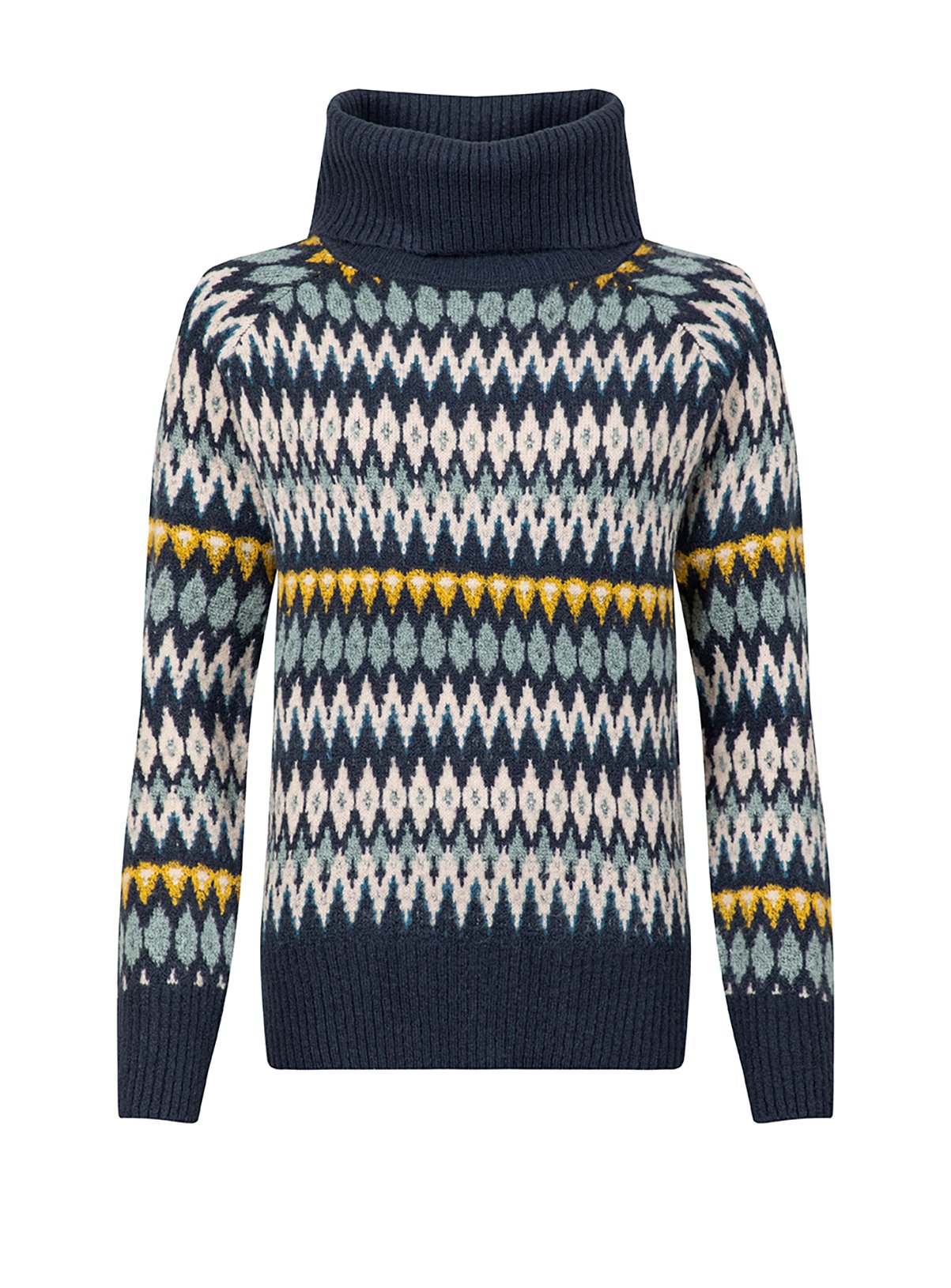 WEIRD FISH Annecy Fairisle Roll Neck Jumper Black 14 - Image 2 thumbnail