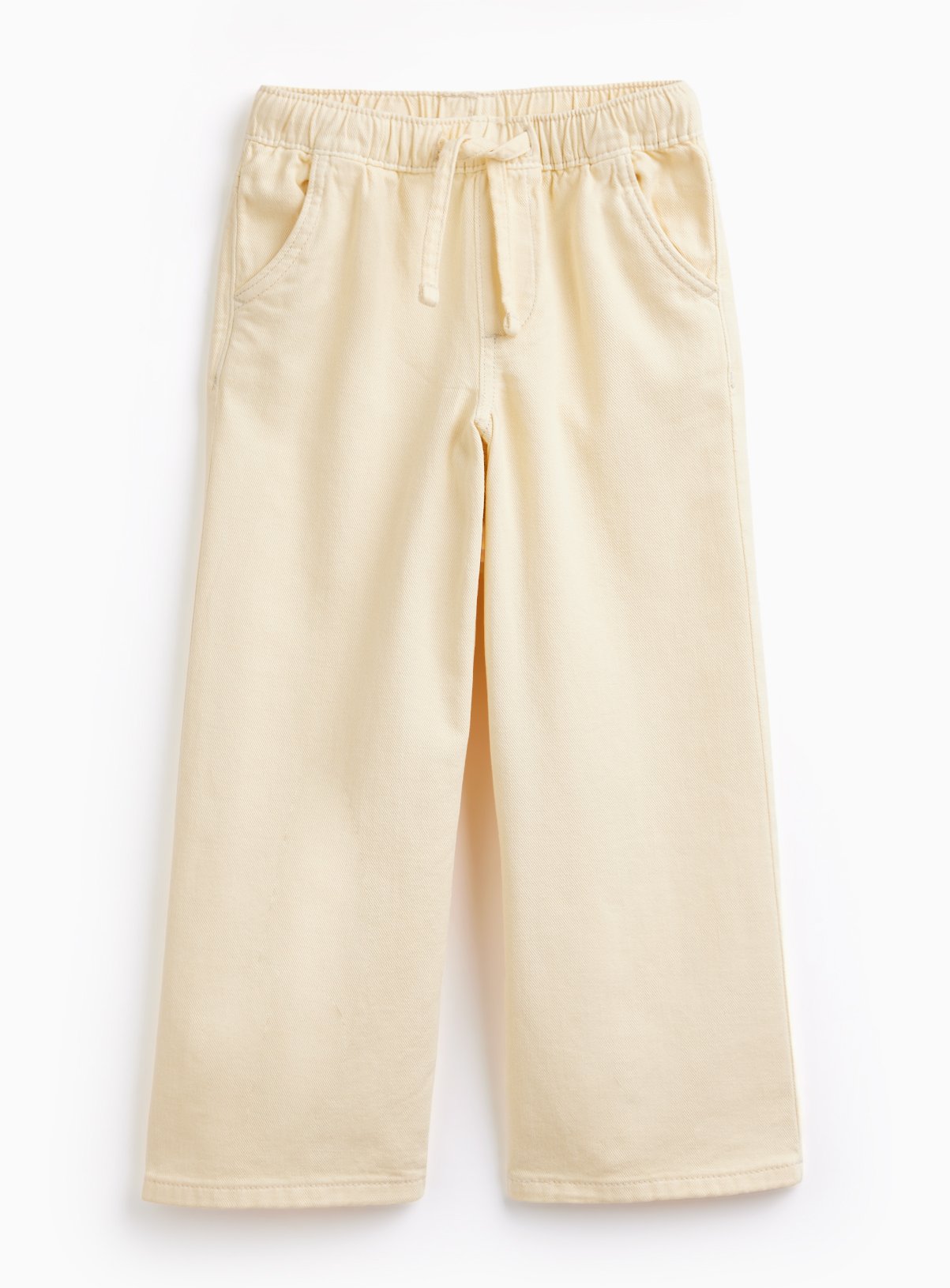 Cream Wide Leg Pull On Jeans 11 years - Image 1 thumbnail