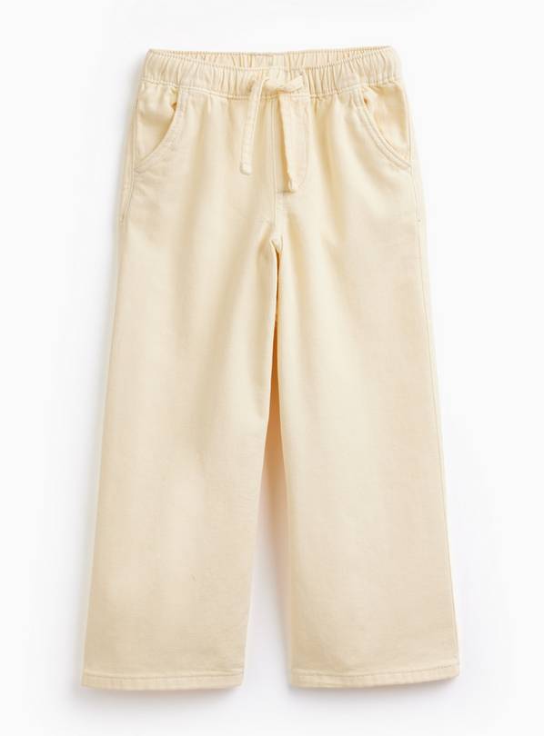 Cream Wide Leg Pull On Jeans 10 years