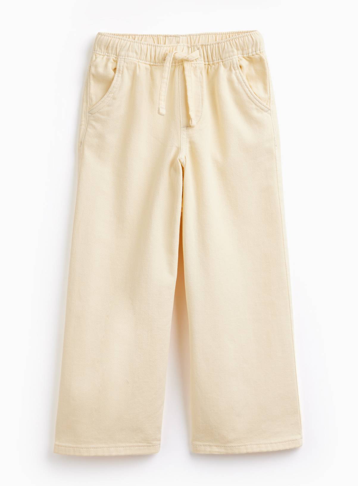 Cream Wide Leg Pull On Jeans 11 years - Image 1