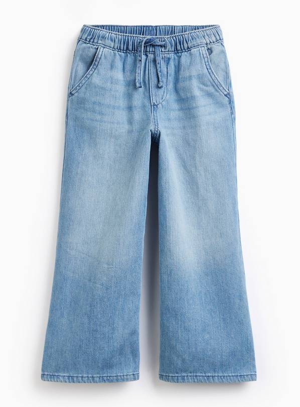 Light Blue Wide Leg Pull On Trousers 6 years