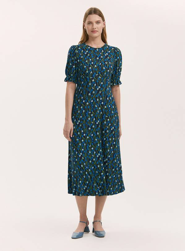 FINERY Lenisha Dress Blue Flower 10