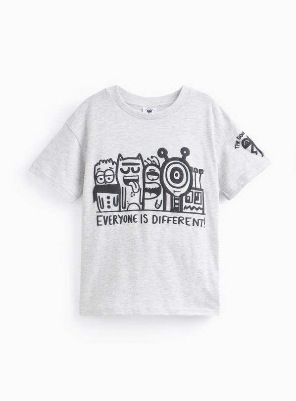 Grey Marl Doodle Boy Graphic T-Shirt 6 years