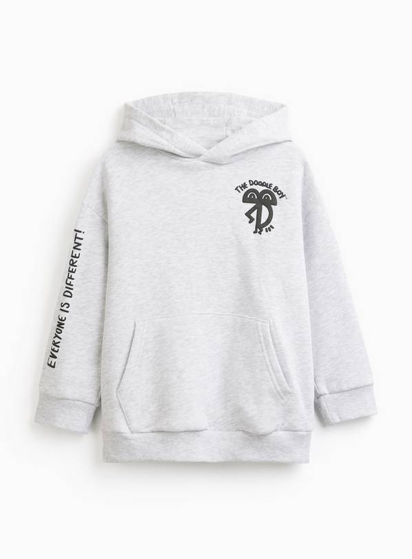 Grey Doodle Boy Graphic Hoodie 7 years