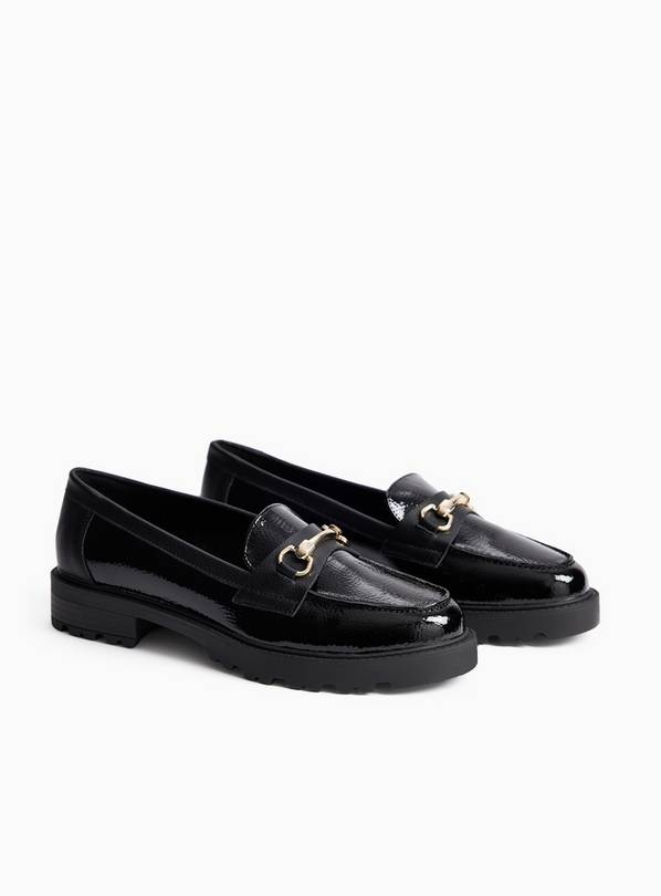 Black Chunky Chain Detail Loafers 7