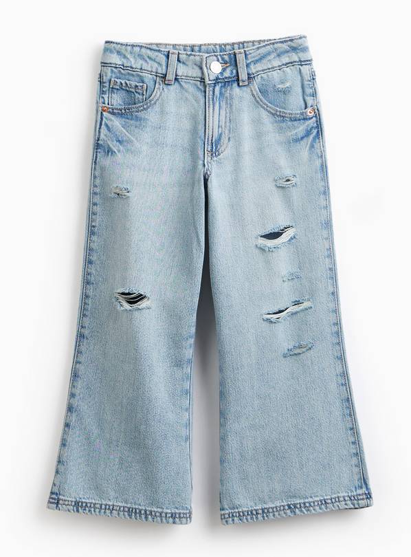 Blue Wide Leg Ripped Jeans 5 years
