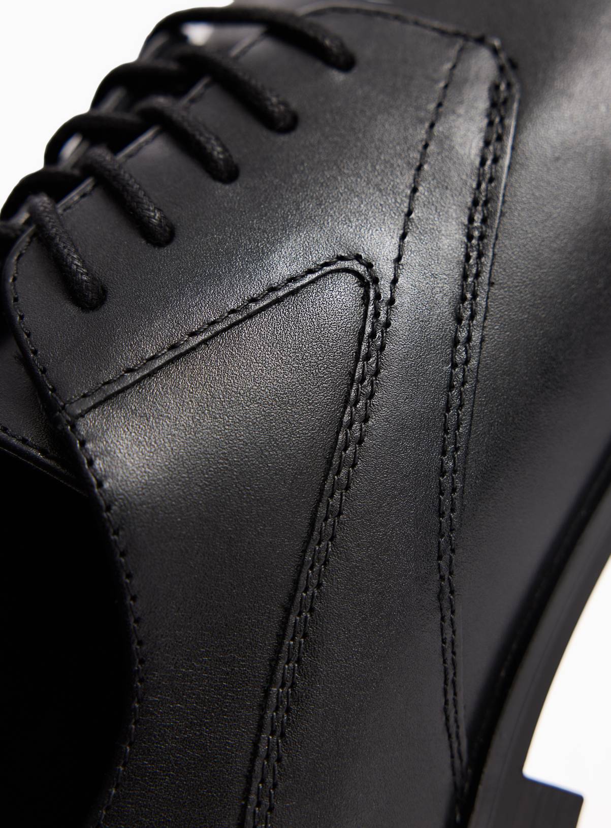 Black Leather Lace Up Shoes 8 - Image 3