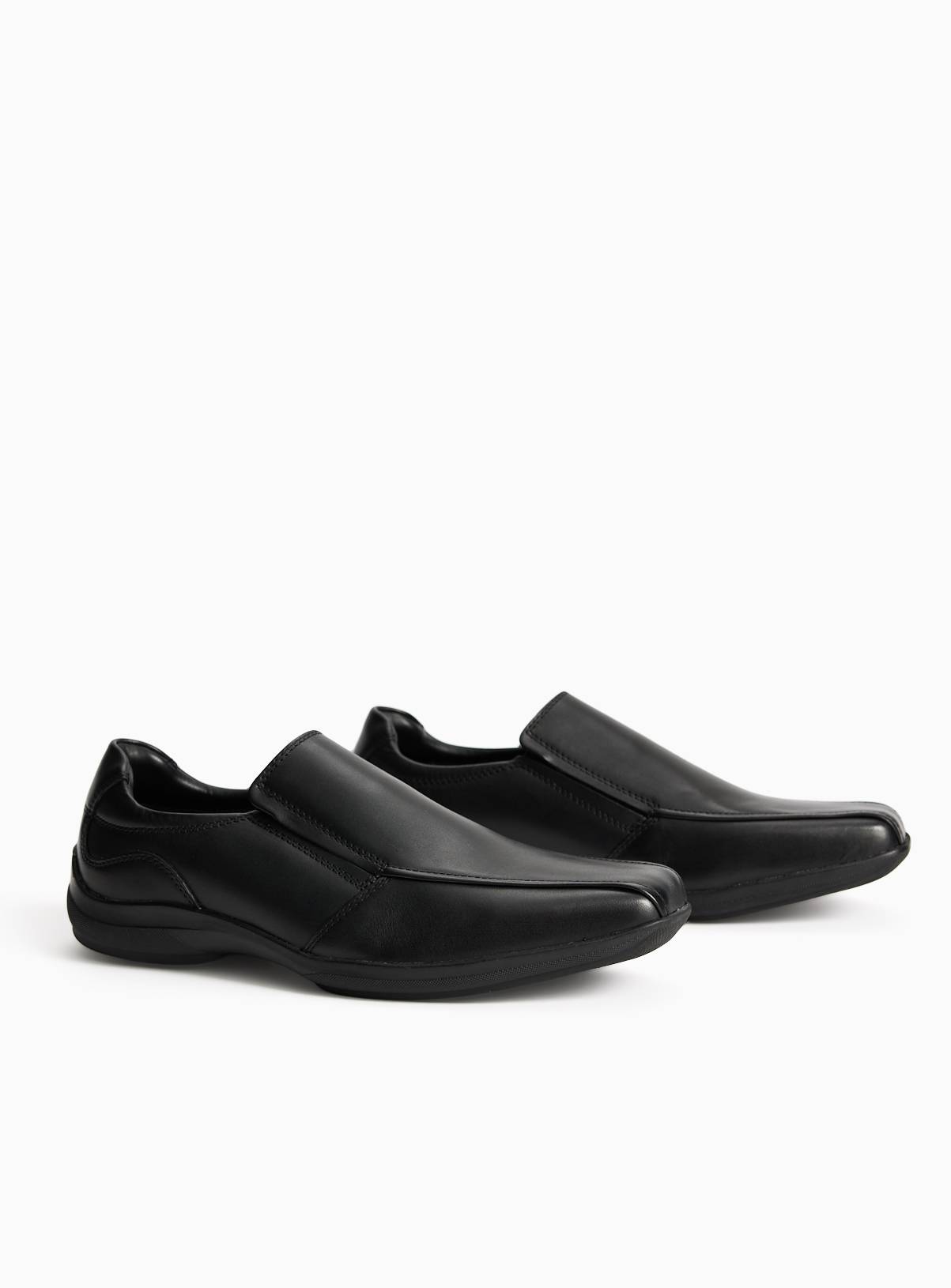 Black Leather Sole Comfort Slip On Shoes 11 - Image 1