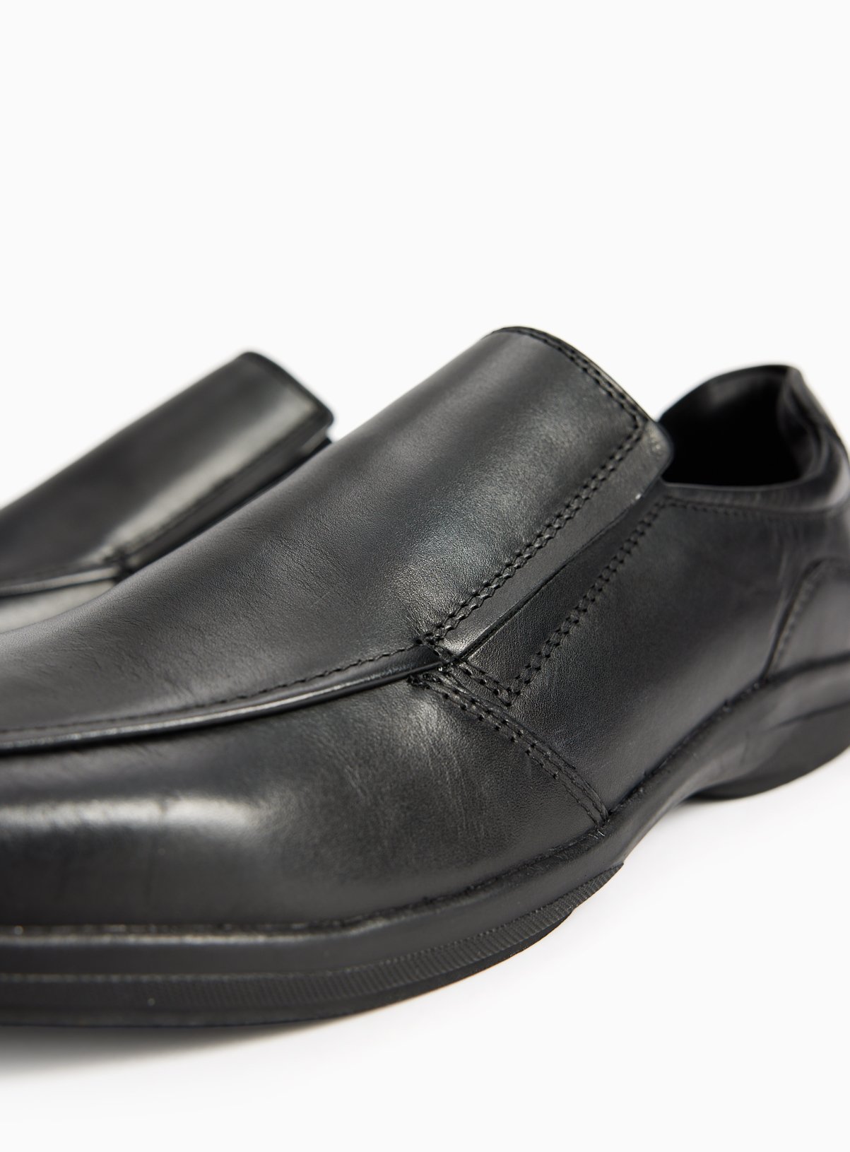 Black Leather Sole Comfort Slip On Shoes 11 - Image 2 thumbnail