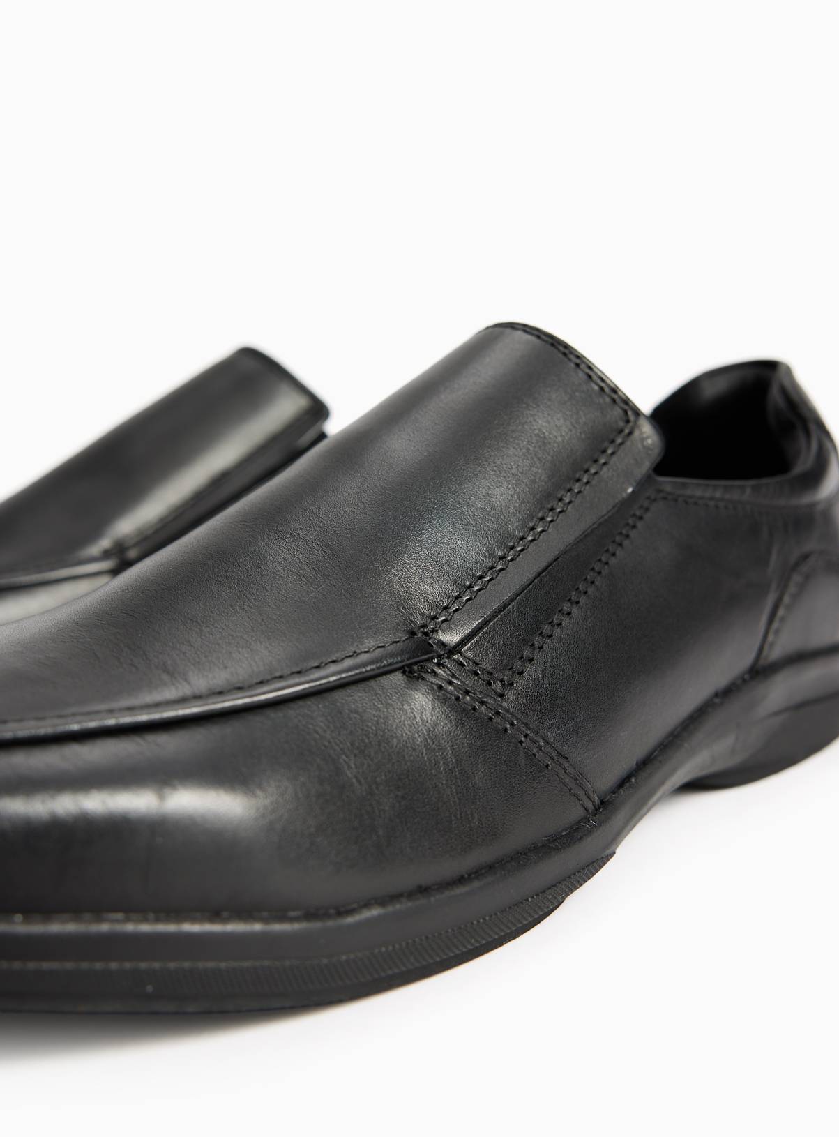 Black Leather Sole Comfort Slip On Shoes 11 - Image 2