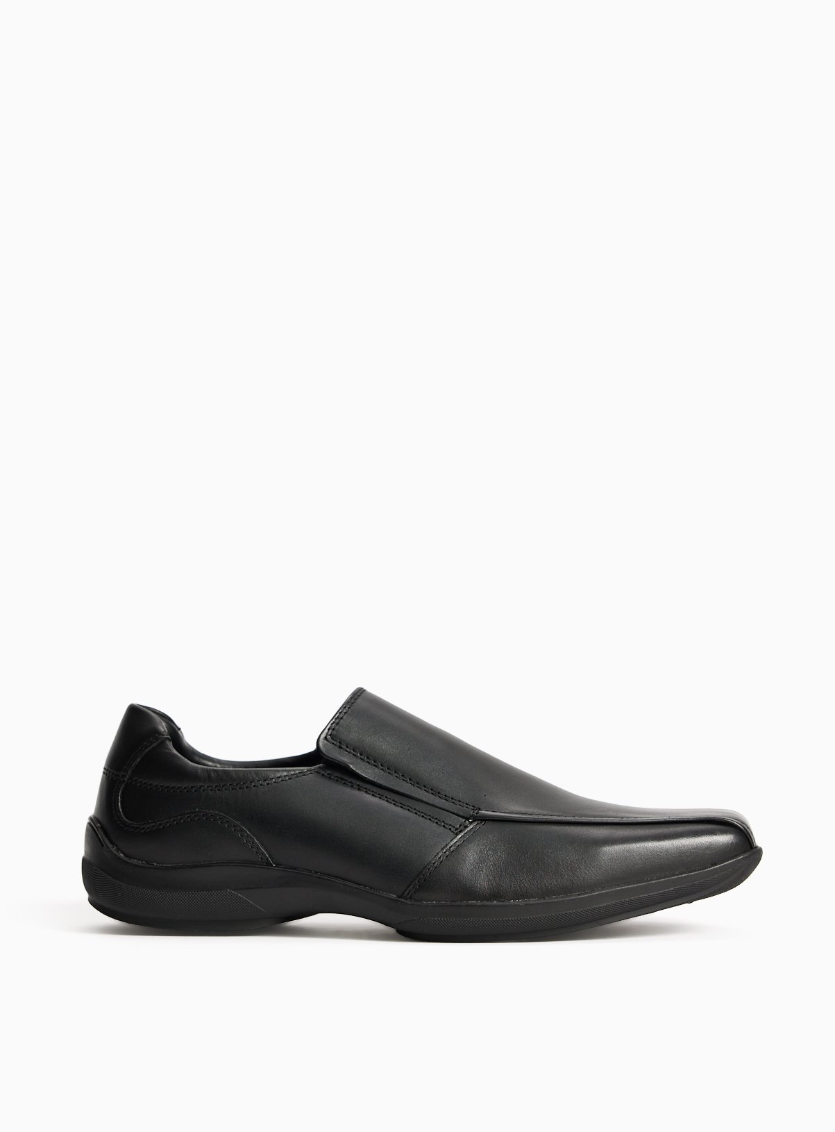 Black Leather Sole Comfort Slip On Shoes 11 - Image 3 thumbnail