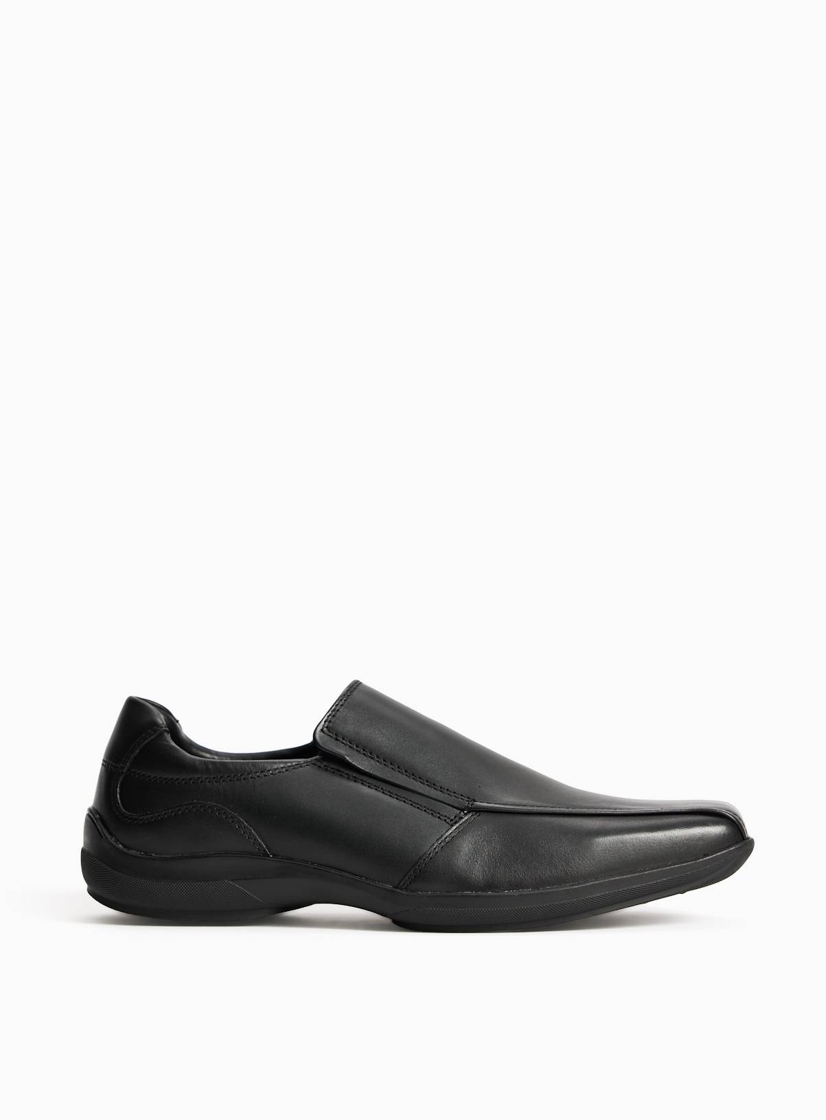 Black Leather Sole Comfort Slip On Shoes 11 - Image 3