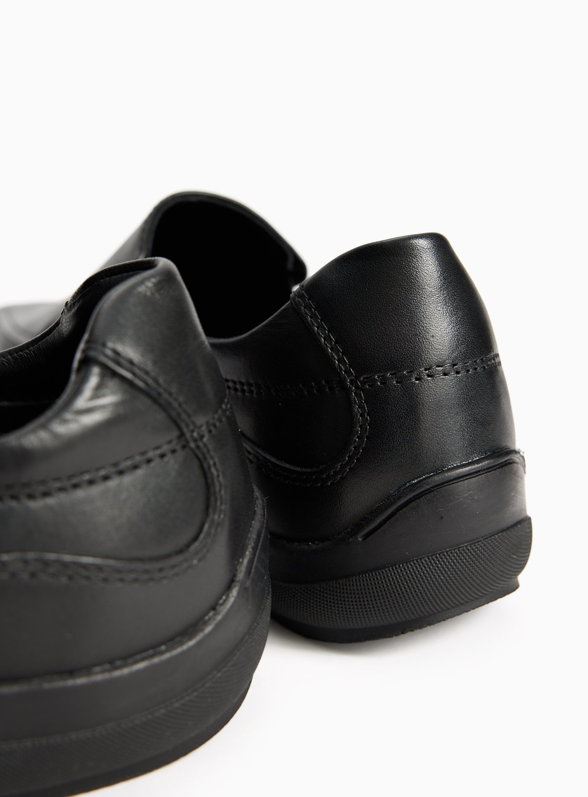 Black Leather Sole Comfort Slip On Shoes 11 - Image 4 thumbnail