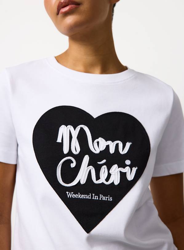 White Mon Cheri Graphic T-Shirt XXL