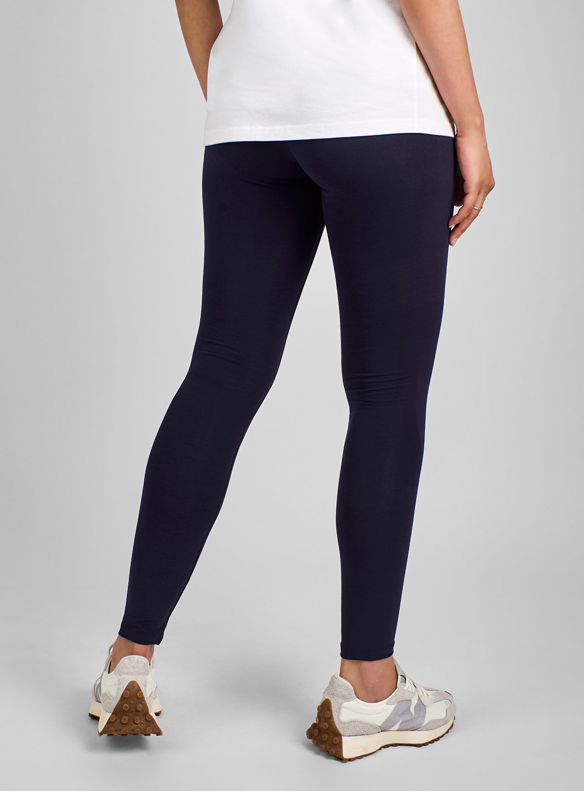 JOJO MAMAN BÉBÉ 2 Pack Cotton Rich Maternity Leggings Navy 8 - Image 2 thumbnail