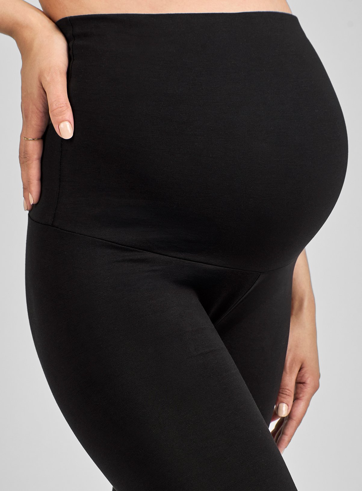 JOJO MAMAN BÉBÉ 2 Pack Cotton Rich Maternity Leggings Black 16 - Image 4 thumbnail