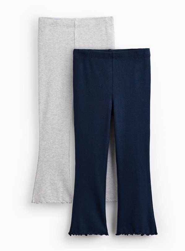 Grey & Navy Flared Leggings 2 Pack 2-3 years