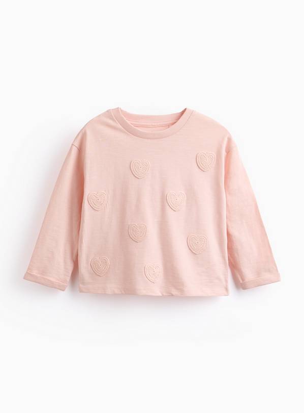 Pink Crochet Hearts Long Sleeve Top 4-5 years