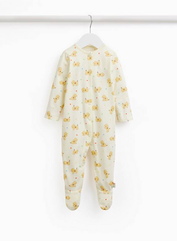 Yellow Spot Dog Print Sleepsuit Up to 1 mth