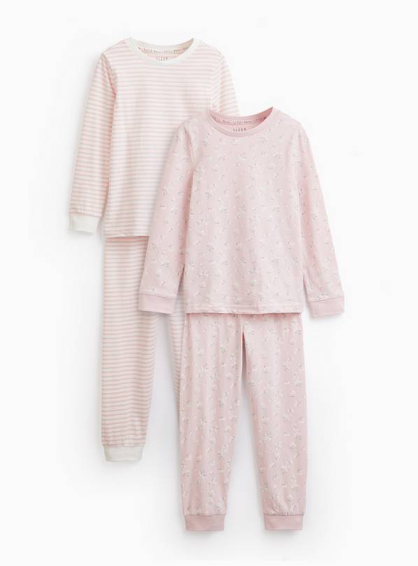 Pink Floral Print Pyjamas 2 Pack 6-7 years