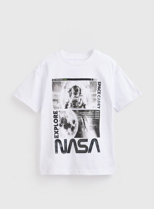 White NASA Print T-Shirt 8 years