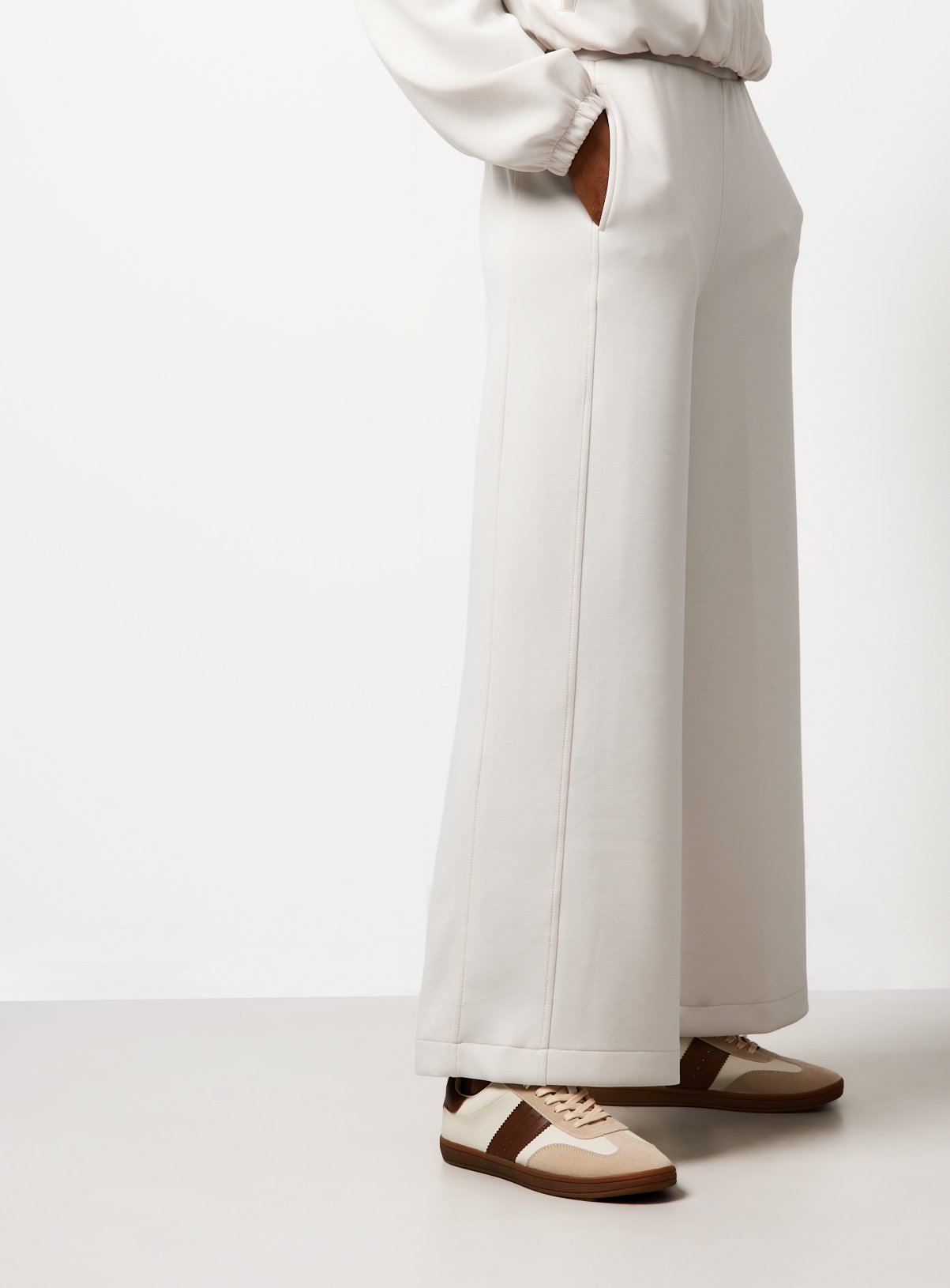 Cream Wide Leg Co-ord Trousers L - Image 2 thumbnail