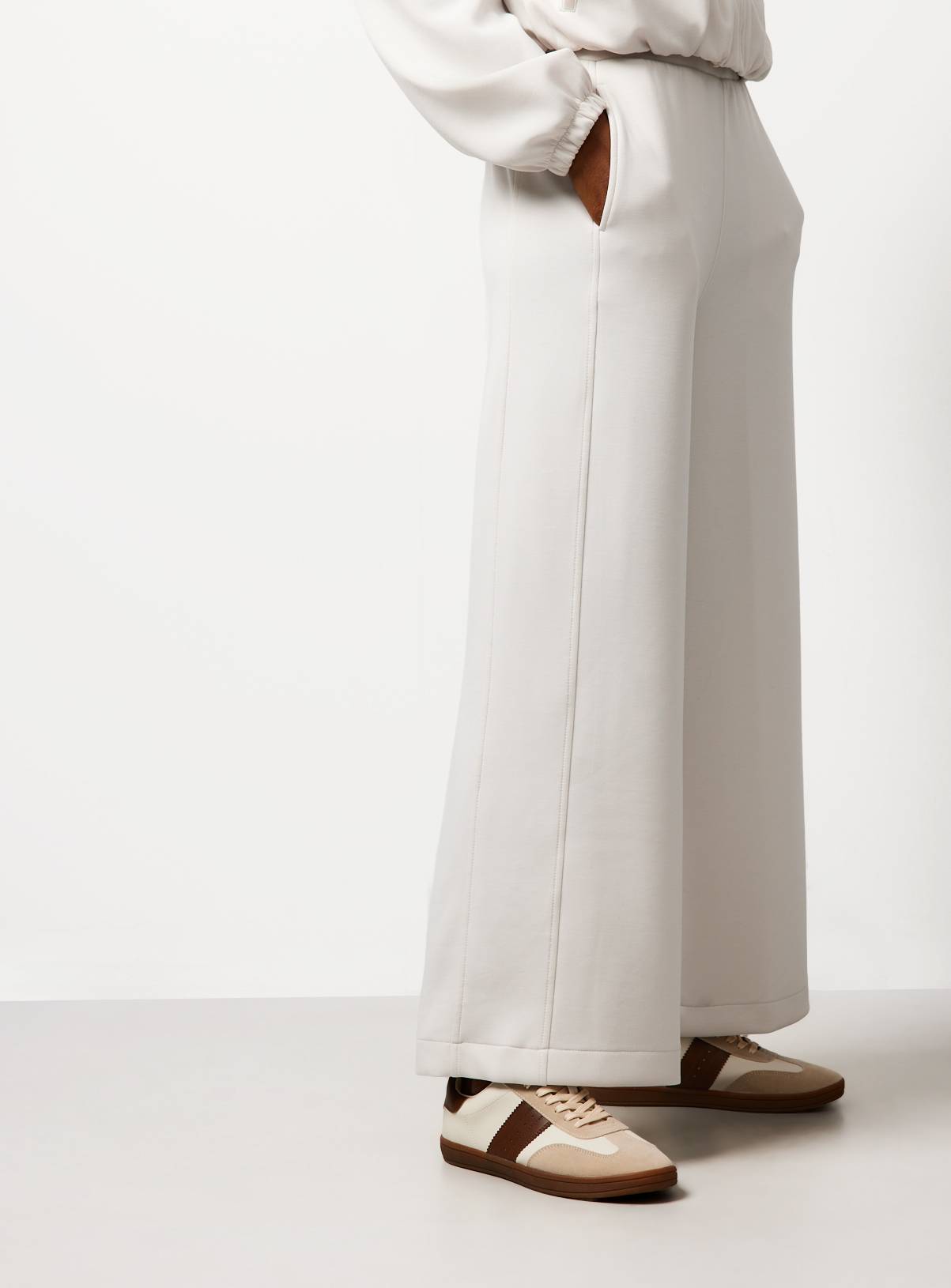 Cream Wide Leg Co-ord Trousers L - Image 2