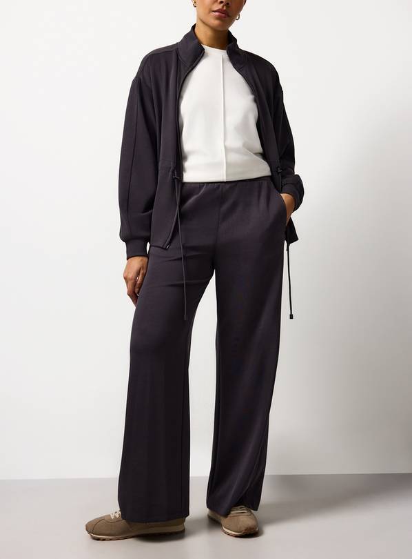 Charcoal Sandwashed Wide Leg Co-ord Joggers XL