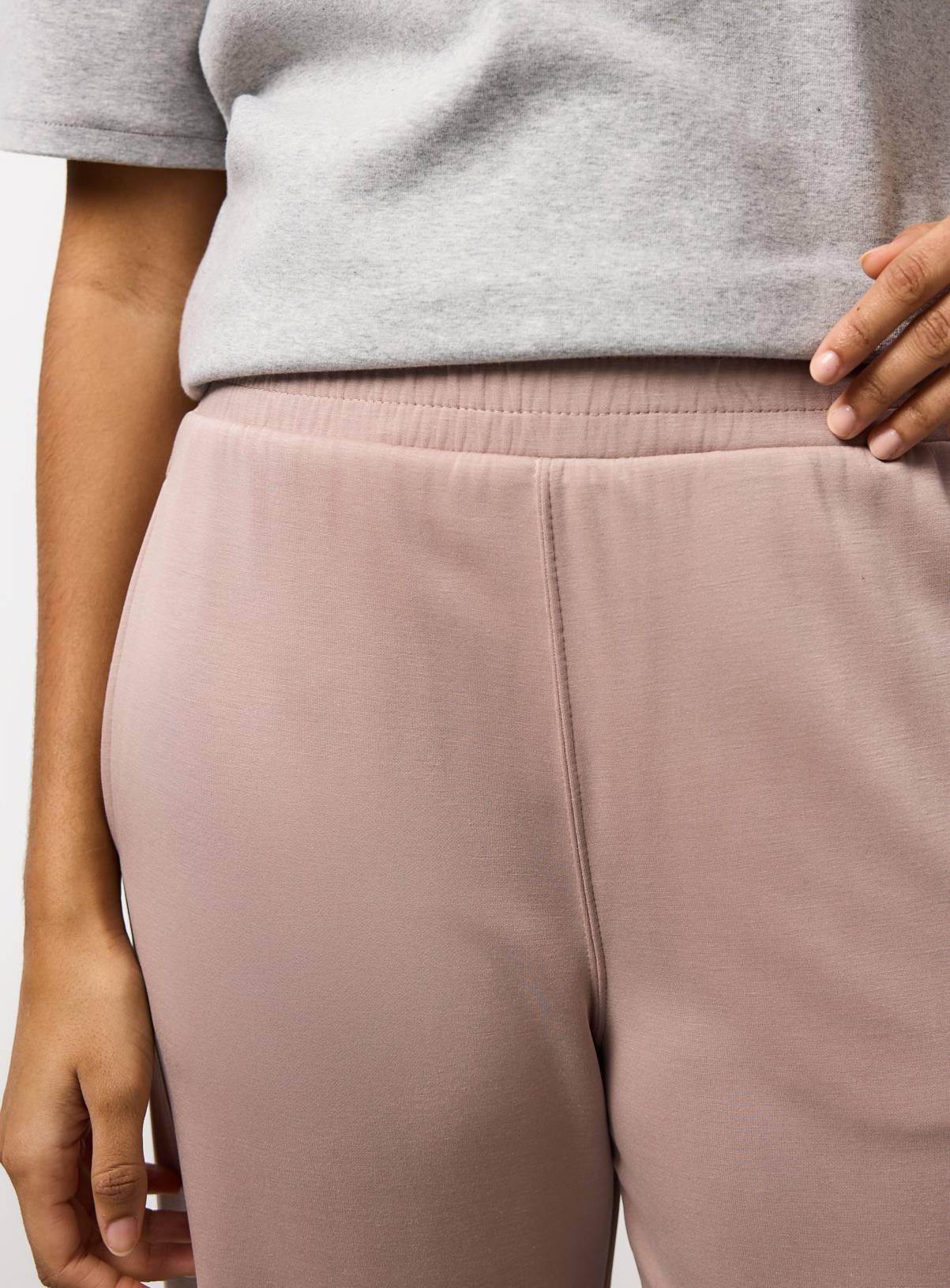 Taupe Sandwashed Wide Leg Co-ord Joggers L - Image 3