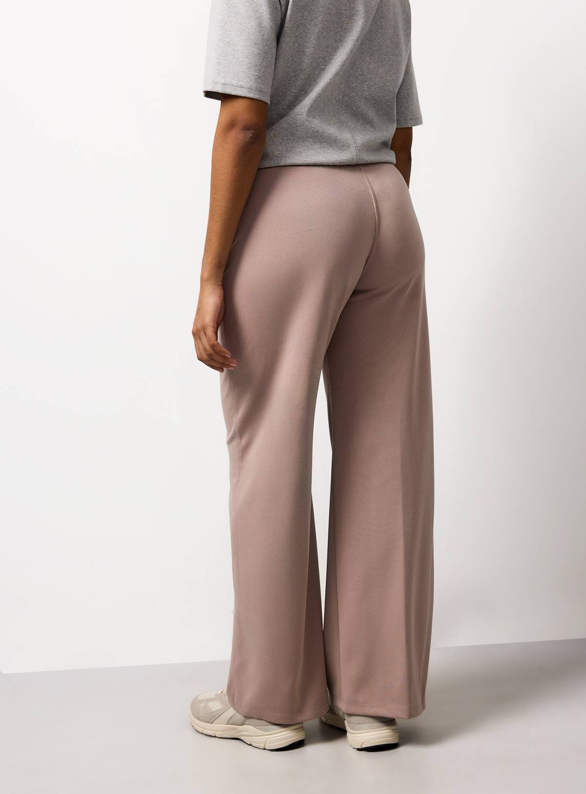 Taupe Sandwashed Wide Leg Co-ord Joggers L - Image 4