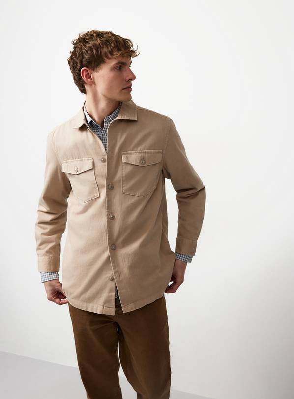 Stone Washed Twill Shacket XXXXL