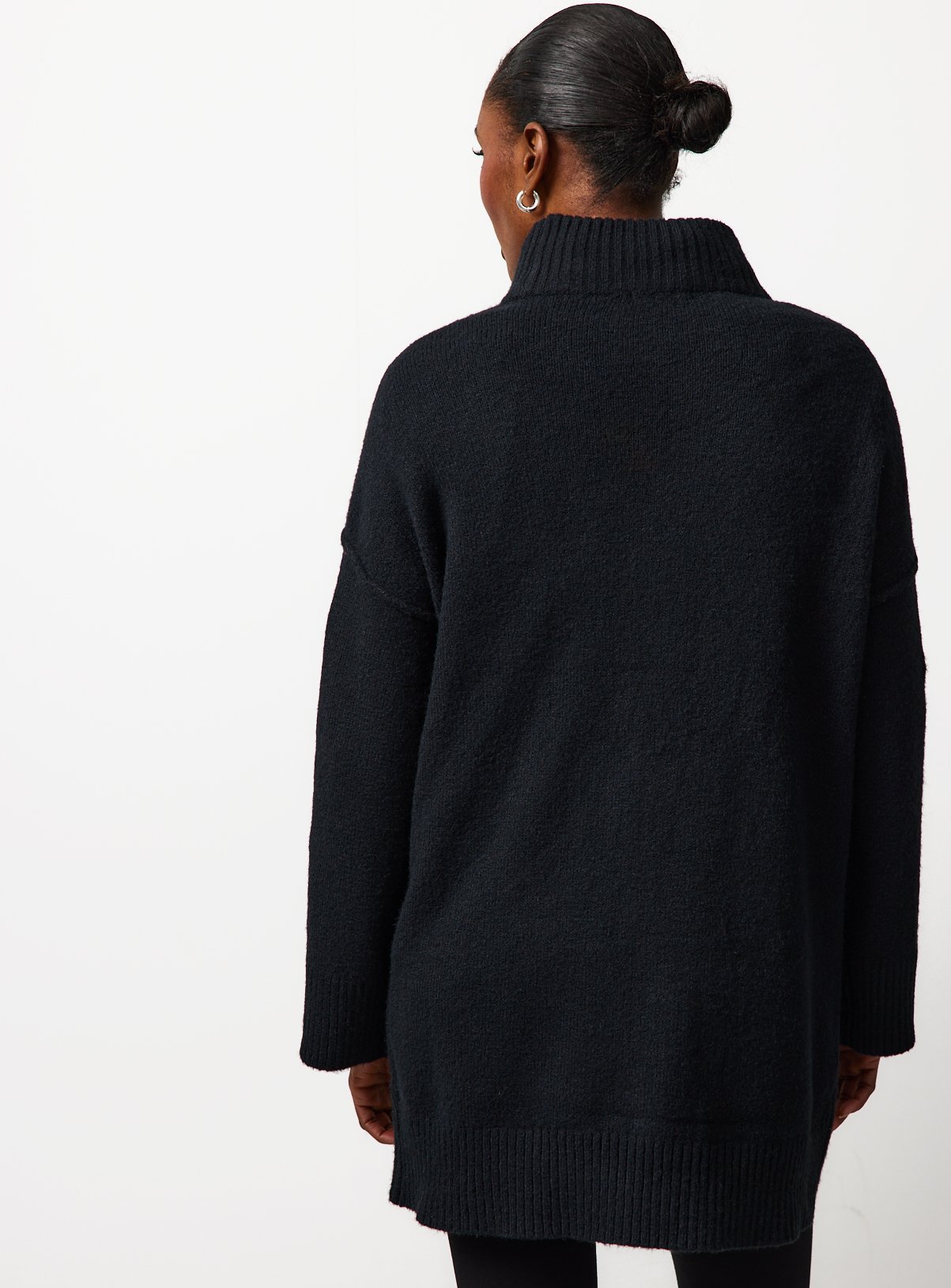 Black Seam Detail High Neck Tunic XXL - Image 4 thumbnail