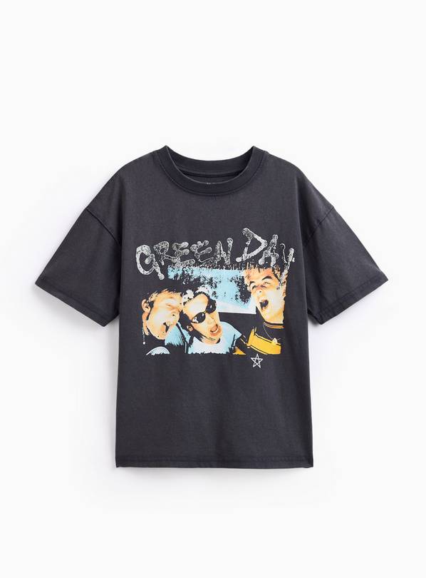 Black Green Day Band T Shirt 14 years